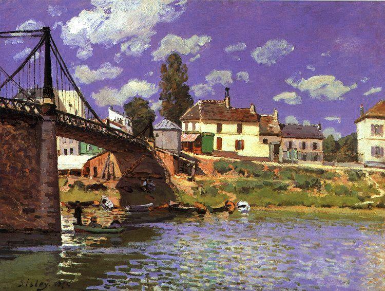 Alfred Sisley The Bridge at Villeneuve la Garenne oil painting picture